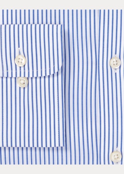 Camisa Polo Ralph Lauren Hombre Azules / Blancos - Custom Fit Striped - QAEJP6031